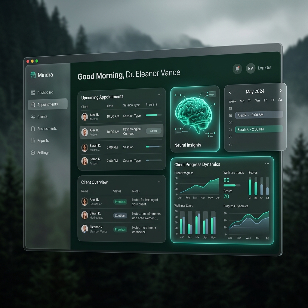 PsychoSpace Dashboard Mockup